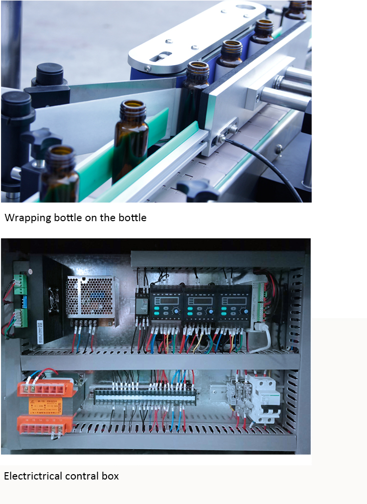 Automatinis apvalių butelių įvyniojimo etiketė